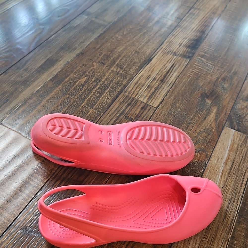 CROCS Women's‎ Bright Coral Slingback Flats - Picture 6 of 12